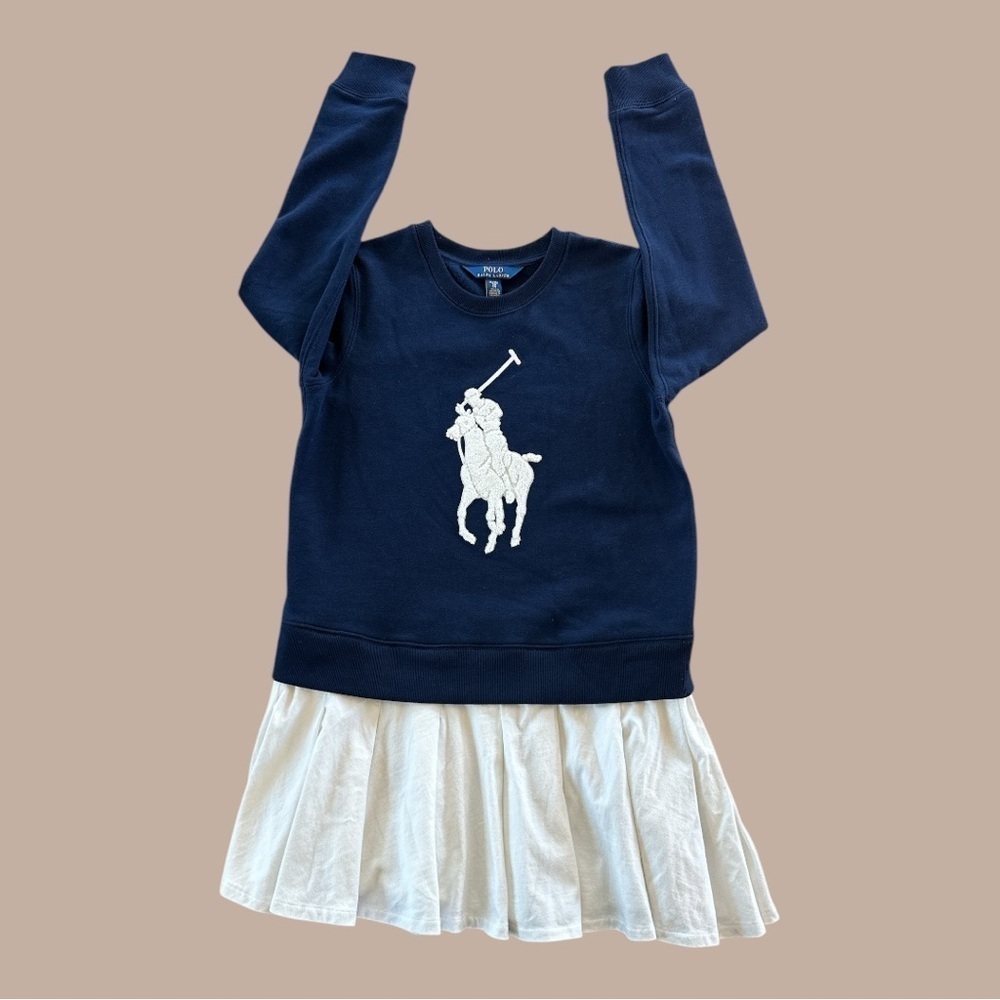 POLO RALPH LAUREN Kids Vestito Per Bambini In Navy Blue size dress XL - Picture 9 of 13